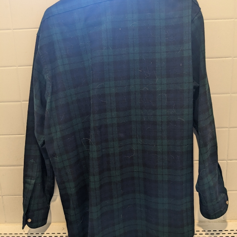 Pendleton Wool Black Watch Button Down Shirt L - image 2